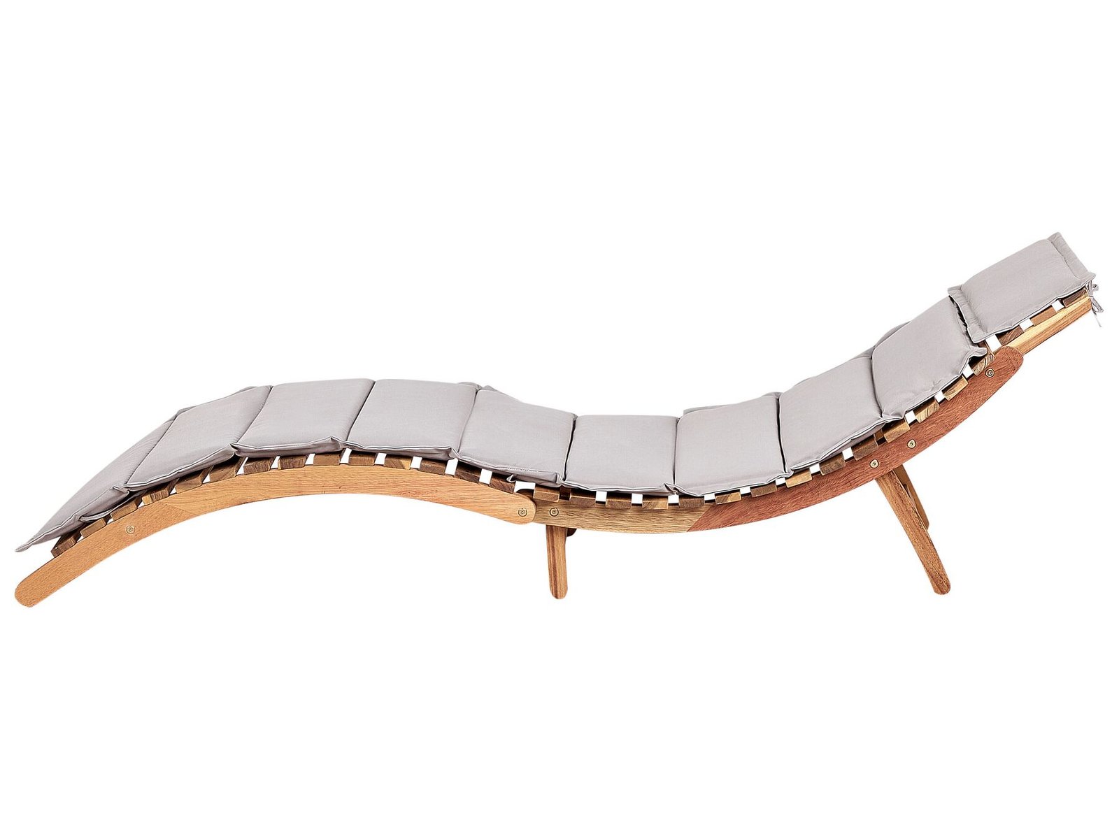 Sonnenliege mit Kissen LUINO Akazienholz Grau - Image 2