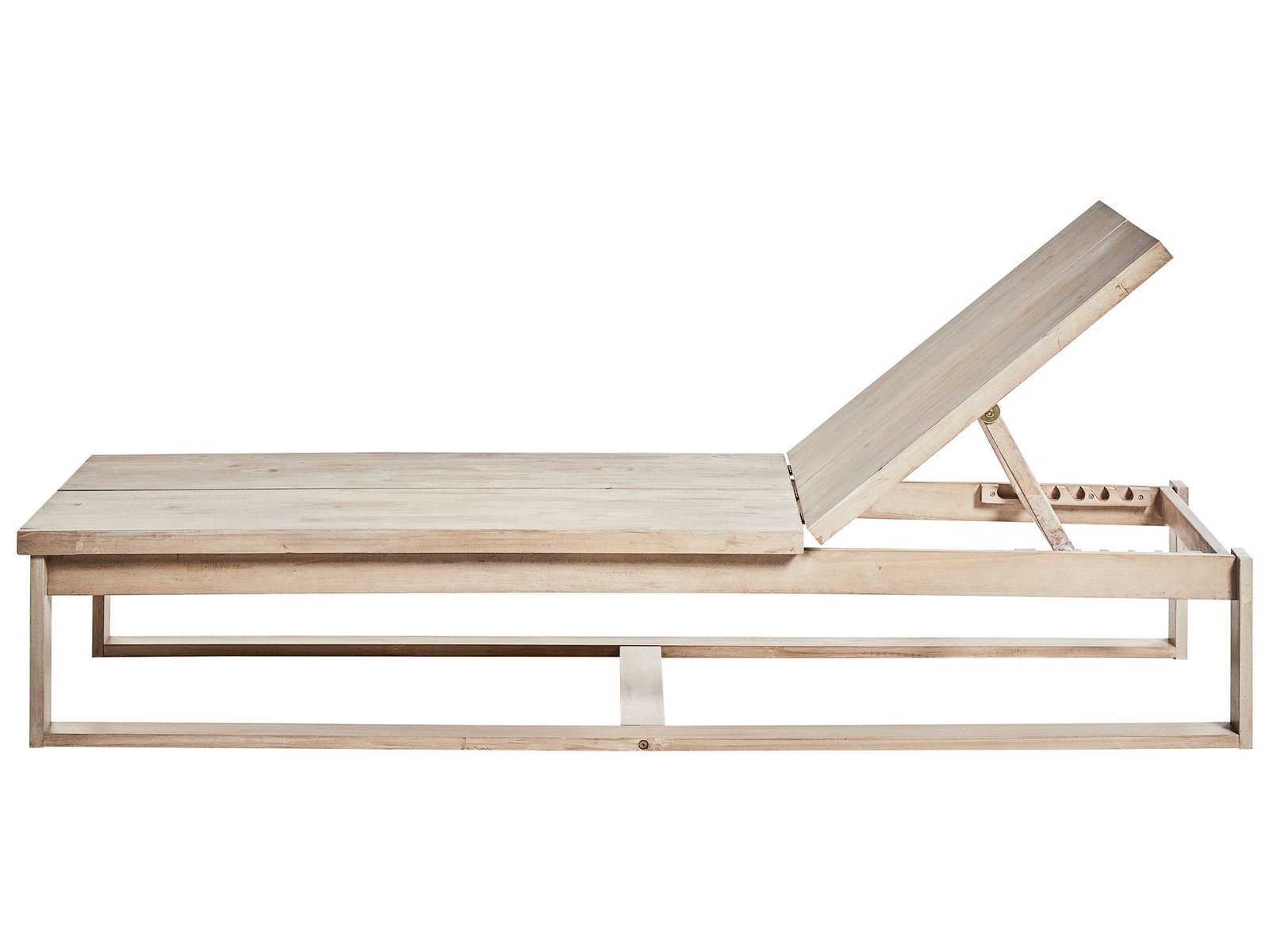 Gartenliege mit Auflage 2er Set AZZANELLO Akazienholz Cremeweiß - Image 3